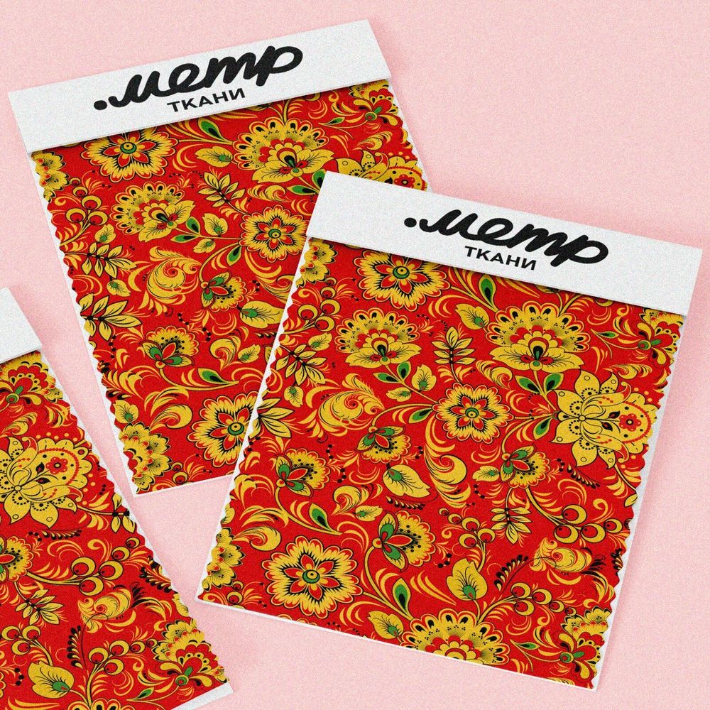 Ткань дюспо хохломская роспись