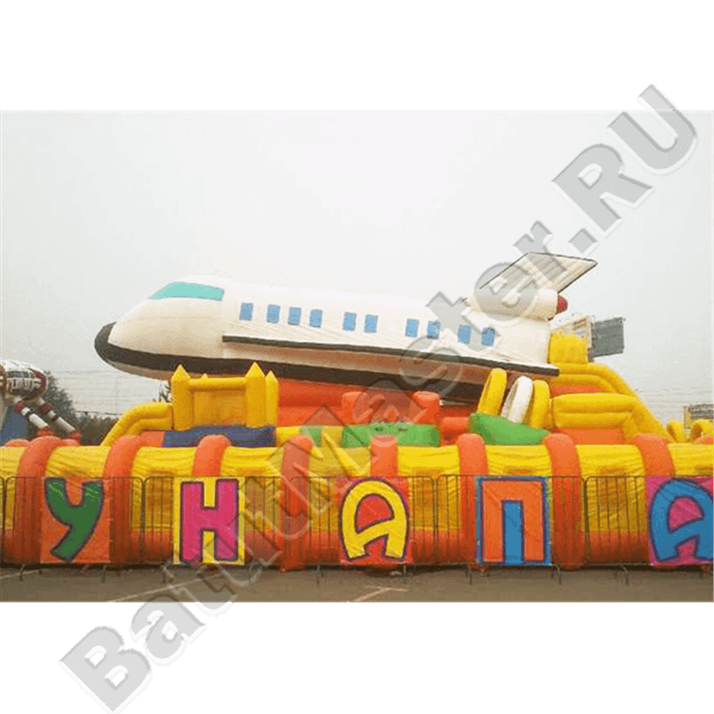 Коммерческий надувной батут "Ракета" 30*20*8 м