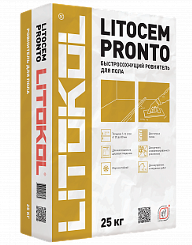 Состав для создания стяжек Litocem Pronto 25кг, Litokol