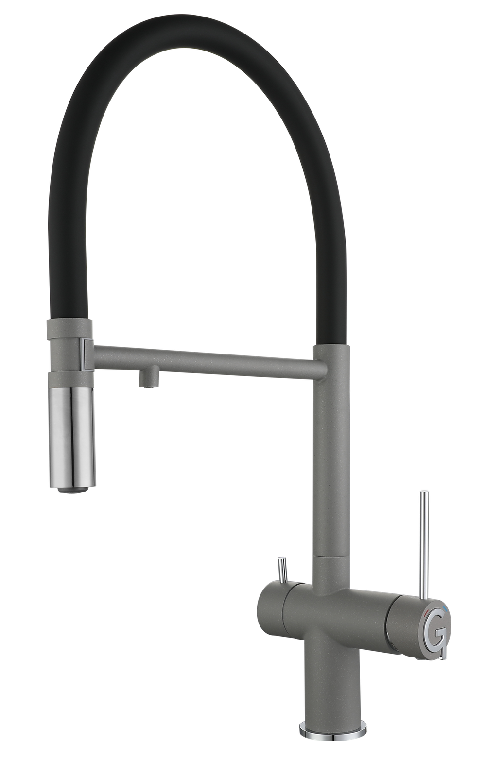 Rivelato Adria U-обр. гибкий излив с краном питьевой воды D-35мм grigio metallizzato/cromo