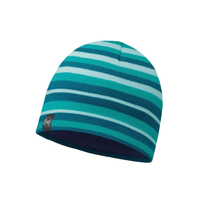 Шапка вязаная с флисом Buff Lakistripes Turquoise Фото 1