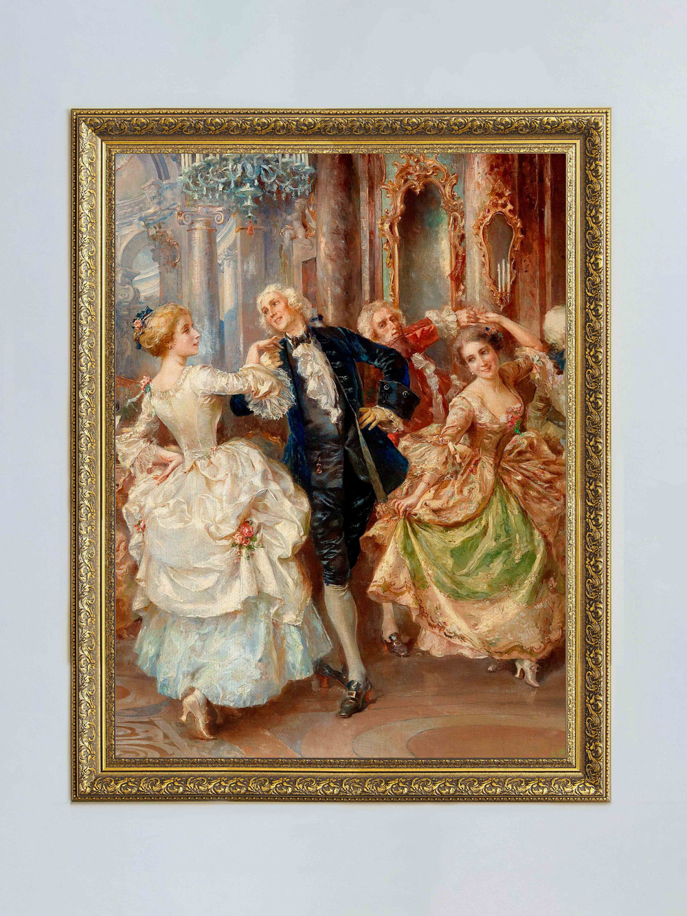 Картина на стену для интерьера на холсте "Золотой век" в классической раме 41*51 см