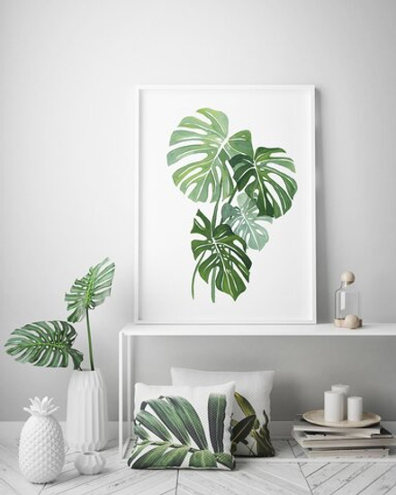 Интерьерная картина в технике цифровой печати. АРТ 008 Листья Монстеры