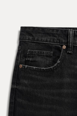 ZARA ДЖИНСЫ TRF WIDE LEG FULL LENGTH СО СРЕДНЕЙ ПОСАДКОЙ, ЧЕРНЫЙ