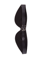 Чёрная кожаная маска с велюровой подкладкой (Цвет: черный)