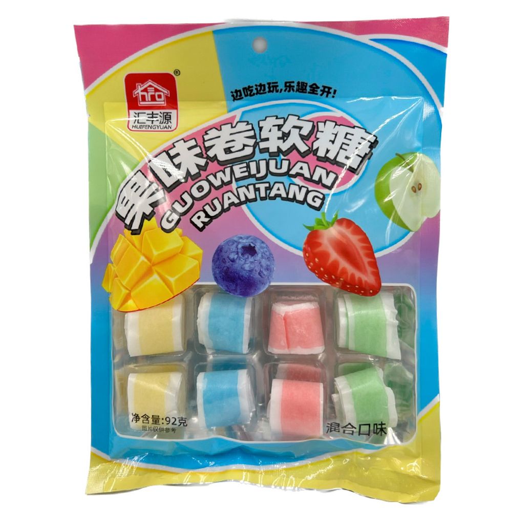 Конфеты HUIFENGYUAN фруктовые 92г,скидка