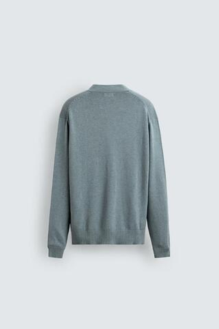 ZARA КАРДИГАН ИЗ ХЛОПКА И КАШЕМИРА, ГОЛУБОЙ