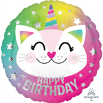 Шар Фольгированный Кот-Единорог (Ассорти)