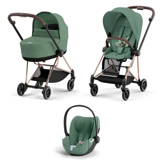 Детская коляска Cybex Mios 3 в 1 Leaf Green Rosegold