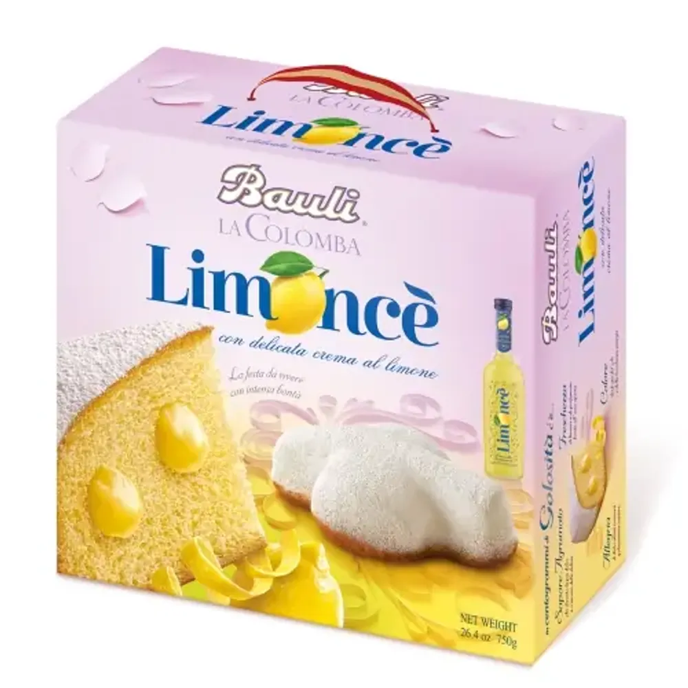 Кекс Bauli “Limoncino” с кремовой лимонной начинкой (с пакетиком с сахарной обсыпкой) 750 г
