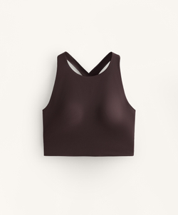 Oysho Топ Light Touch с перекрестной спинкой, шоколадный