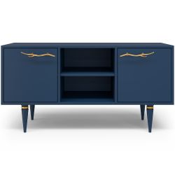 Тумба под ТВ Арт Колор matte 117см Классик Голд Королевский синий матовый