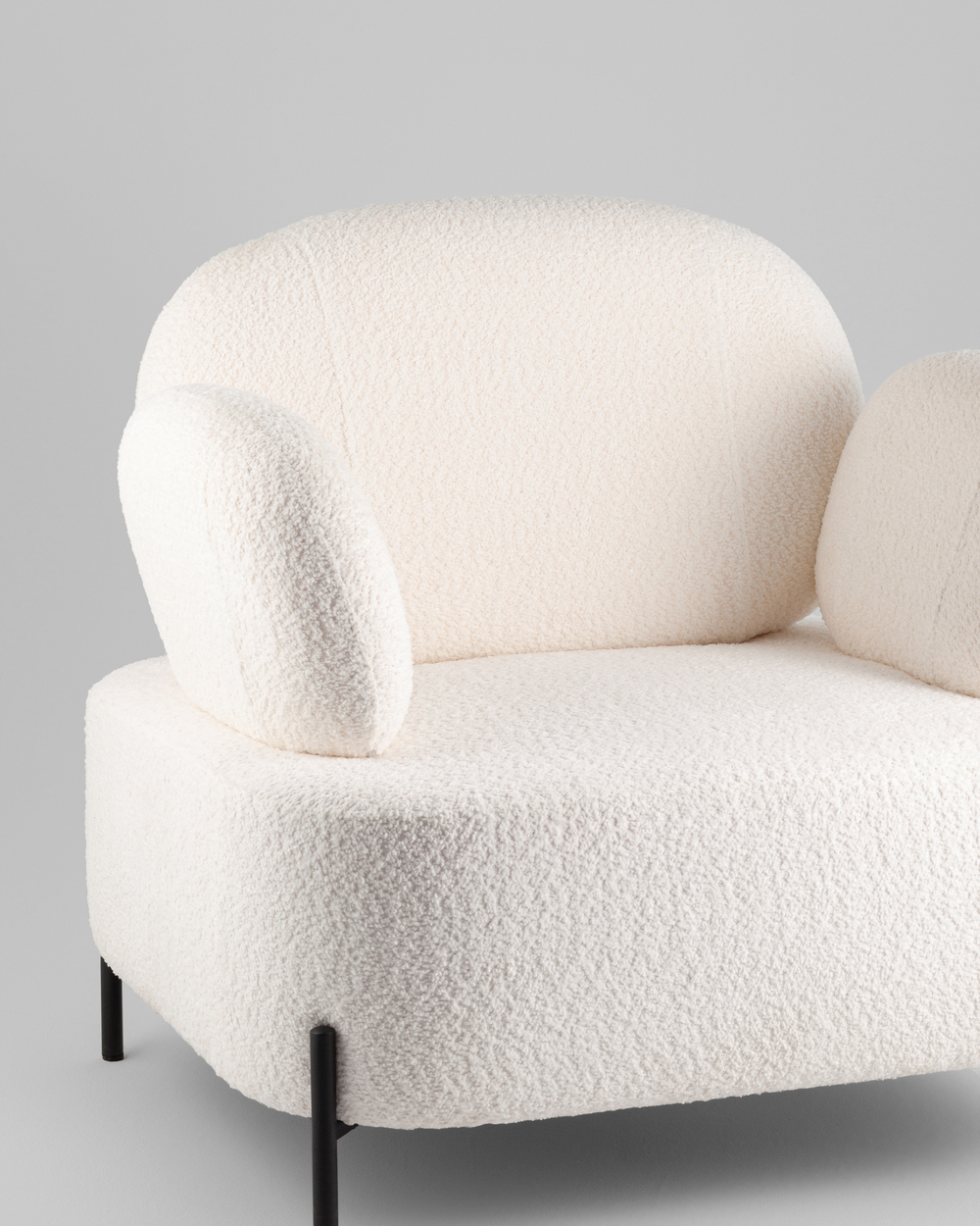 Кресло Кэнди ткань букле белый