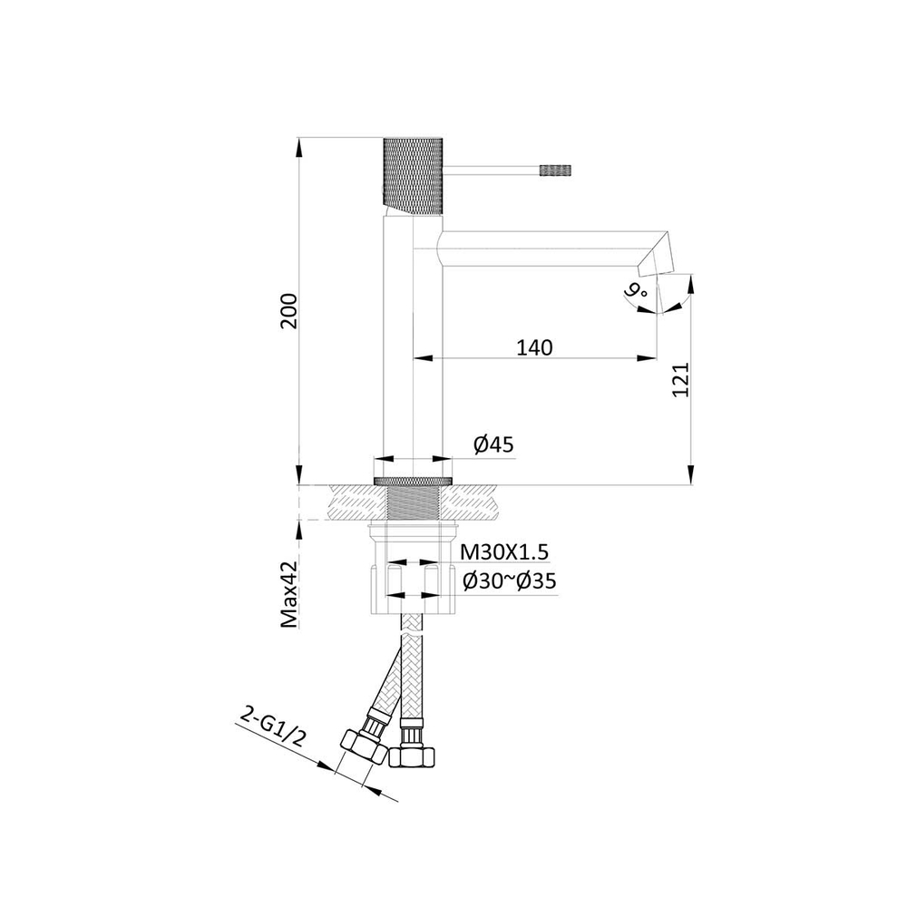 Смеситель для раковины Vincea Desire VBF-1D1BN однорычажный, брашированный никель