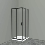 Душевой уголок BelBagno UNO-195-A-2-90-C-NERO 90х90 стекло прозрачное/профиль черный