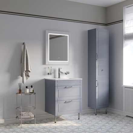 Тумба с умывальником IDDIS Oxford, напольная, 60 см, светло-серый, OXF60L0i95K