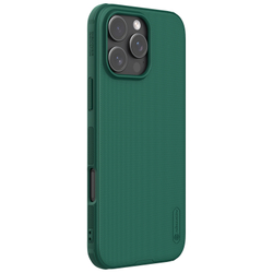 Усиленный чехол зеленого цвета (Dark Green) от Nillkin для iPhone 16 Pro, серия Super Frosted Shield Pro