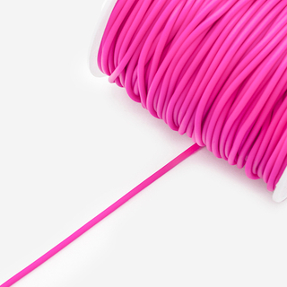 Шнур полый, 1,5мм, оттенок "Неоновый розовый", каучук