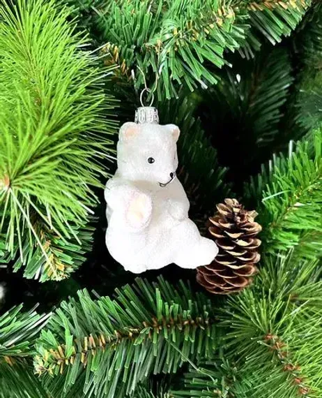 Елочное украшение Медвежонок Умка, стекло, 7 см., 1 шт., Irena CO (53429)