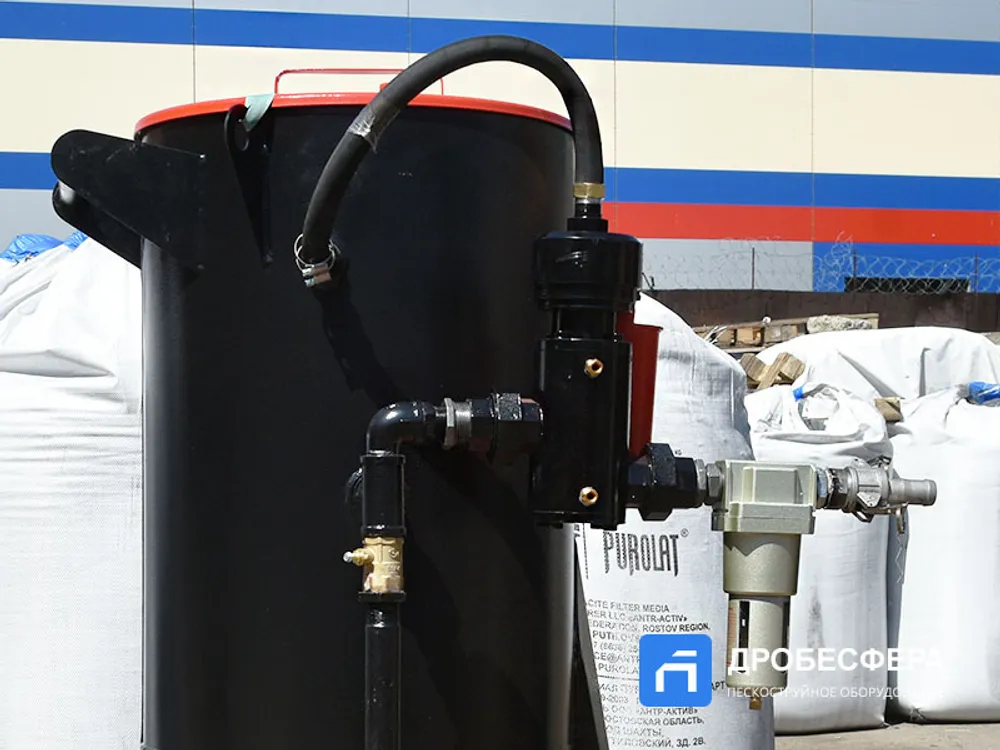 Пескоструйный аппарат PST-PS-100-3 с рукавом TWIN 20 метров с шиберным дозатором