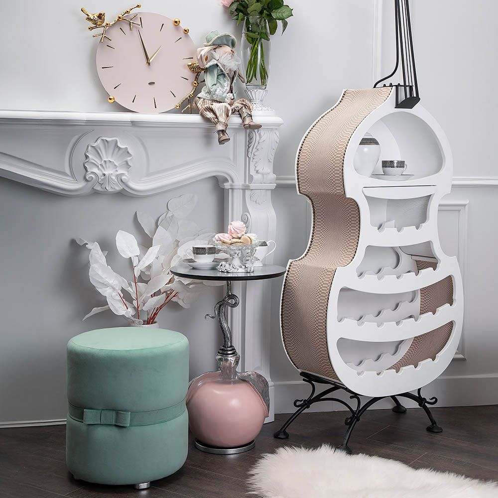 Столик декоративный с серебрянной столешницей Яблоко Евы Сильвер Пиони