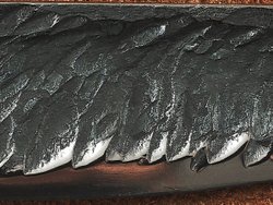 Якутский нож "Амга", сталь Х12МФ, рукоять желтая стабилизированная карельская береза / акрил черный жемчуг