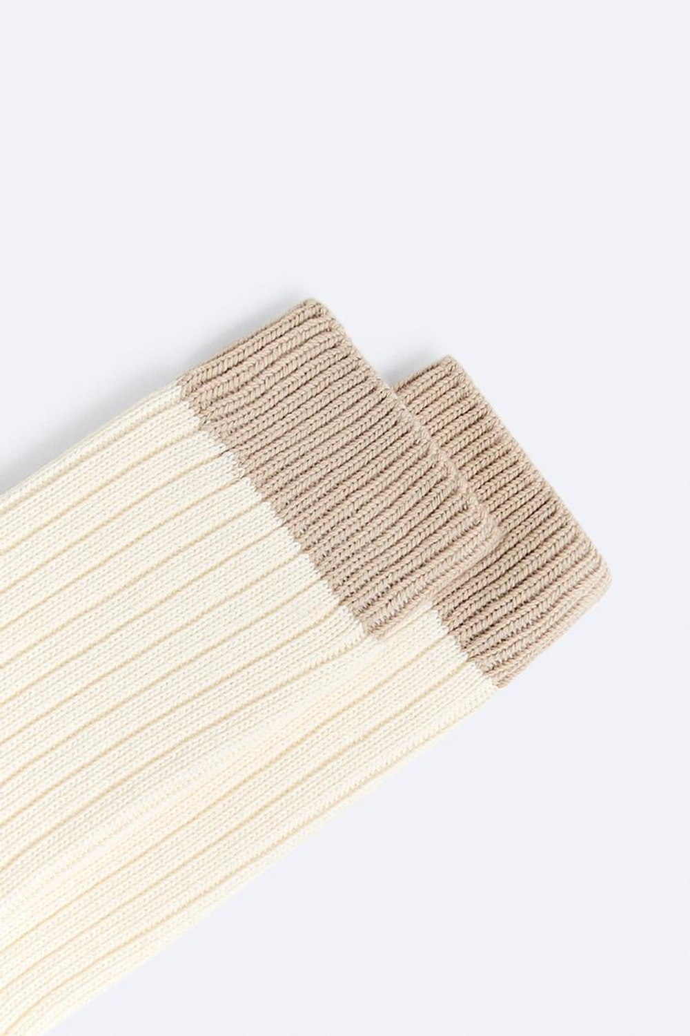 ZARA НОСКИ С КОНТРАСТНЫМИ ДЕТАЛЯМИ, ЭКРЮ