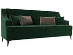 Диван кухонный прямой Марк, Зеленый\Коричневый, Велюр, 111897