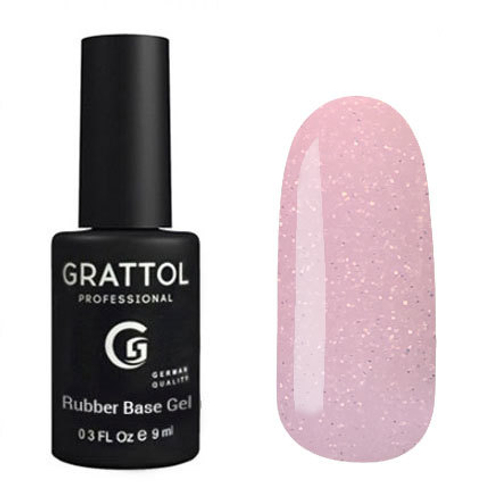 Grattol Rubber Base Glitter №7, 9мл