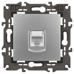 Розетка ЭРА Elegance 14-3107-03 информационная RJ45 IP20 алюминий | Elegance Алюминий