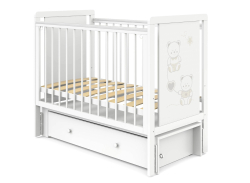 Кровать детская Indigo Happy Friends маятник на колесах, ящик