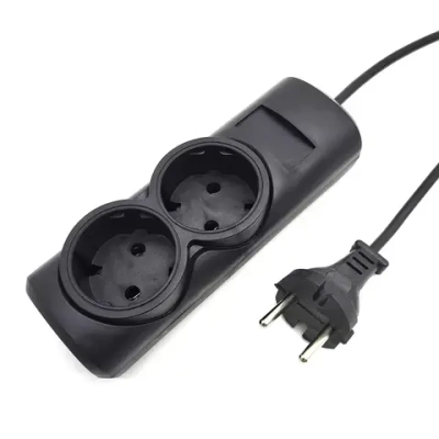 Удлинитель сетевой, ГОСТ, ПВС 2*0,75, 2 гнезда, 1.5м, сертифицированный, черный