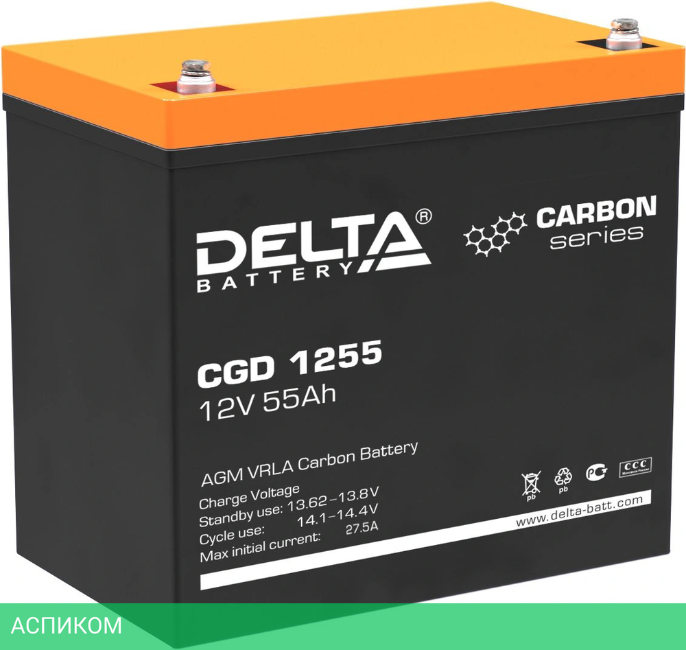 Аккумулятор для ИБП Delta CGD 1255 12В 55Ач