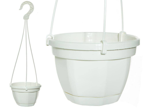 Горшок для цветов Ника 1,5л d170мм на подвесе с поддоном белый