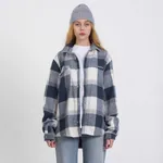 Рубашка Dissident Basic Logo Plaid Blue & White Синяя