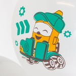 Шар (12''/30 см) Грузовичок Лёва, С Днем Рождения!, Белый (200), пастель, 2 ст, 25 шт.