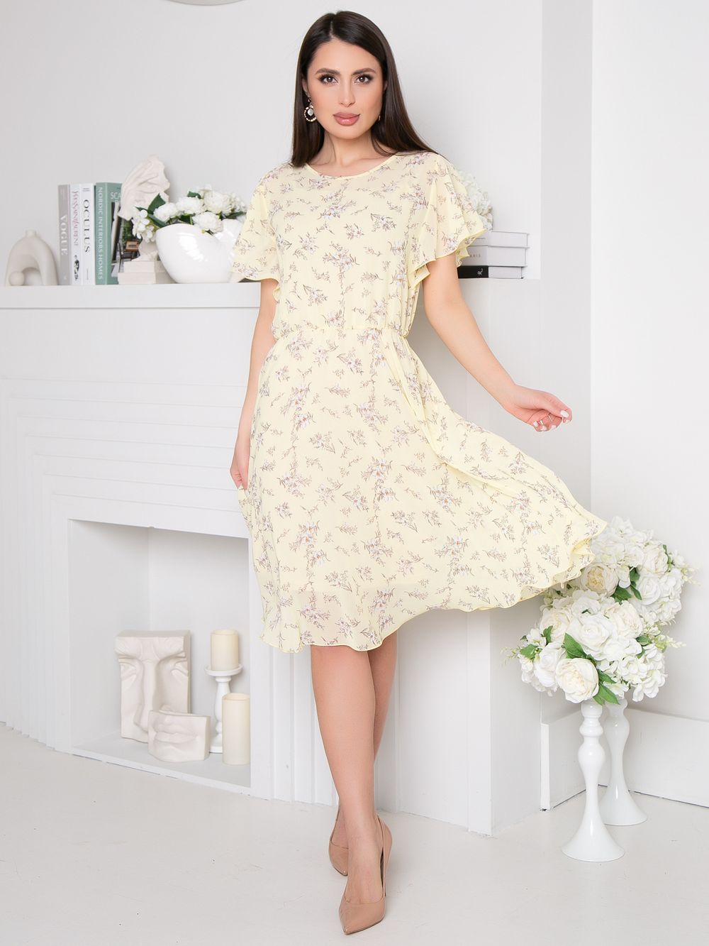 Платье Шифоновая Нимфа (ваниль) Diolche (Акция)