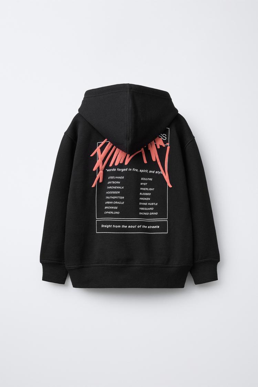 ZARA ХУДИ С ПРИНТОМ «ГРАФФИТИ», ТЕМНЫЙ АНТРАЦИТ