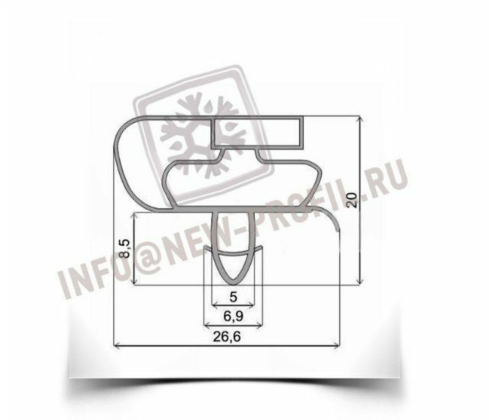 Уплотнитель для холодильника Атлант МХМ-1834-35 КШД 370/115 м.к 500*560 мм(021)