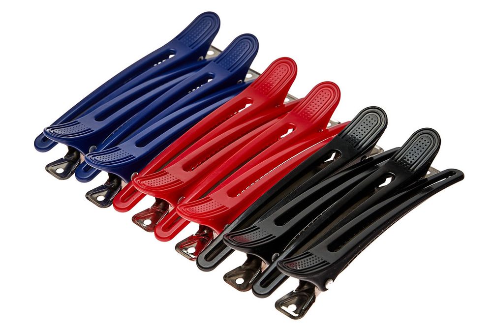 Зажимы для волос Harizma, алюминий/пластик, цветные, 10см (h10898-mix)