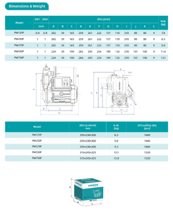 Автоматический самовсасывающий поверхностный насос серии PW-F, Shimge