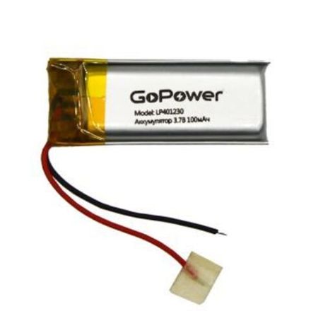 Аккумулятор Li-Pol GoPower LP401230 PK1 3.7V 100mAh (1/10/250)