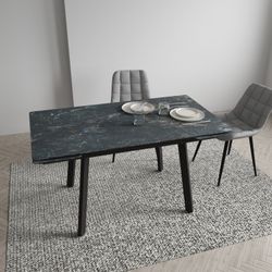 Стол стеклянный Лорд (Мрамор серый), ДСВ-Мебель, г.Пенза