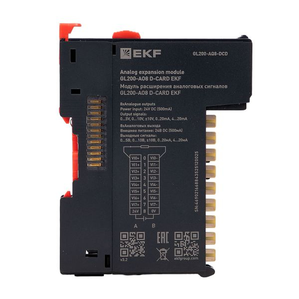 Модуль расширения аналоговых сигналов GL200-AO8 D-CARD EKF