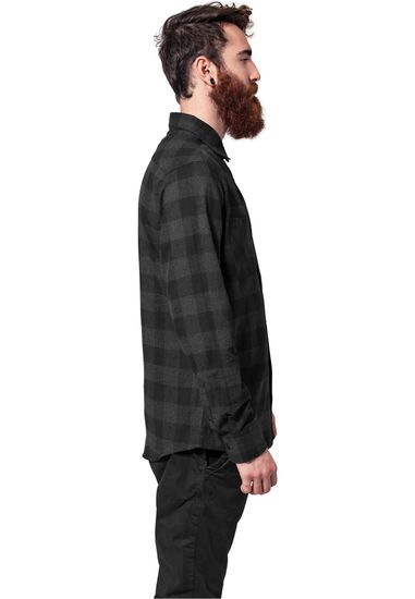 Рубашка URBAN CLASSICS Checked Flanell Shirt (Разноцветный (Black/Charcoal)