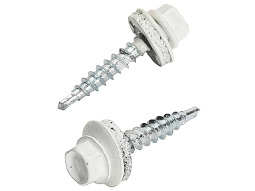 Саморез кровельный мет-мет, белый 5,5*25 RAL 9003 (250шт/уп)
