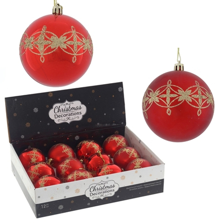 GAEM Набор из 12шт Украшение новогоднее "Шар", D 8 см, L35 W28 H9 см
