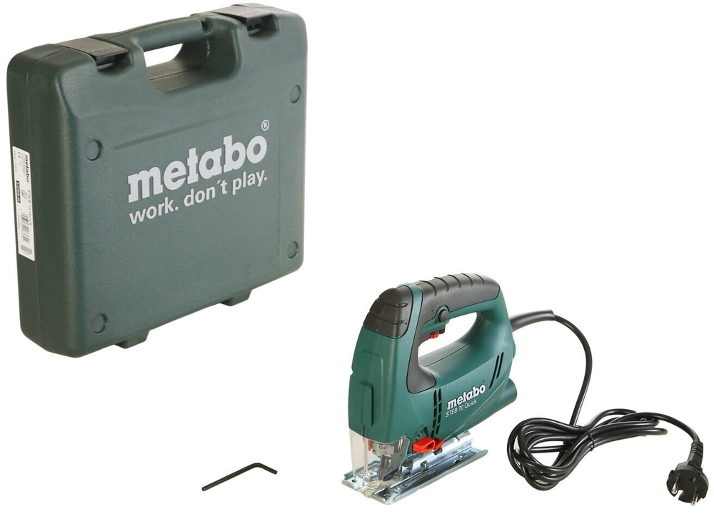 Электролобзик Metabo STEB 70 Quick кейс, 570 Вт черный