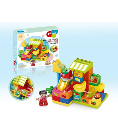 Конструктор Pilage Фруктовый магазин (41 деталь), лабиринт с шариками