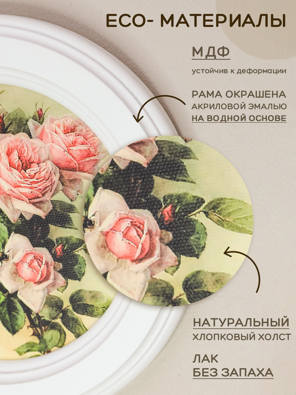 Картины на стену для интерьера на холсте в раме набор 3 шт 17,5 см